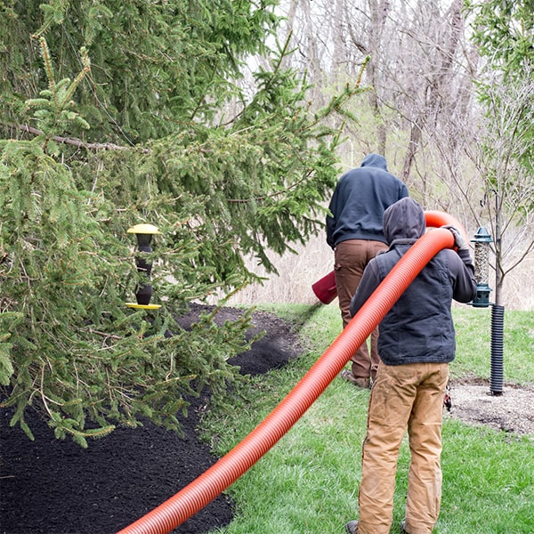 the time it takes to complete mulch blowing depends on the size of the yard, but it is usually a quick process